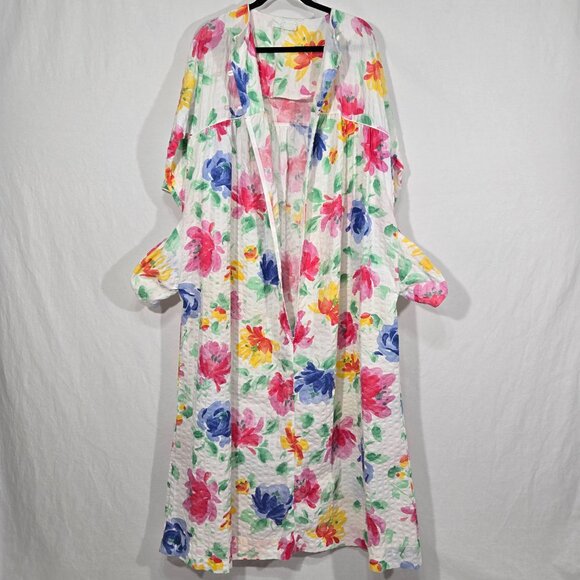 USA Vintage 70's Cottagecore Multicolor Floral Maxi Dress by MISS ELAINE Size XL - Picture 7 of 17